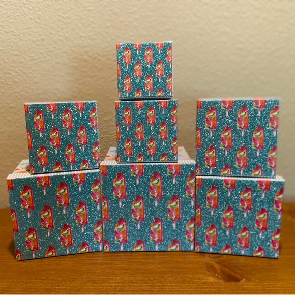 Popsicles & Fruit Themed Decorative Storage Nesting Boxes Set Of 7, Glitter Lids - Picture 4 of 16